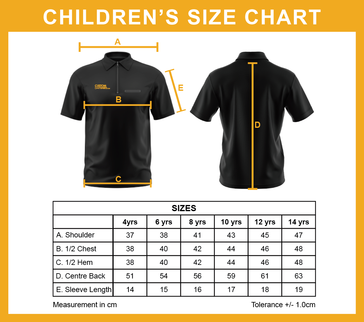 Slimy Grimy Ratty - MTO Children's — size chart