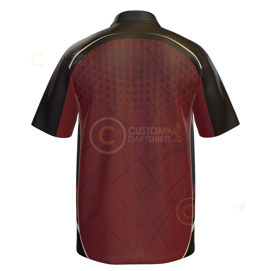 CREAM AND CLARET 01 Crimson Mesh - MTO — back ©wm