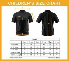 Your design on your Dart Shirt - MTO Children's — size chart