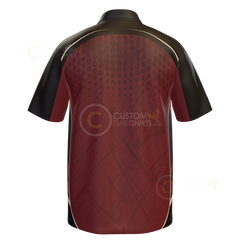 CREAM AND CLARET 01 Crimson Mesh - MTO — back ©wm